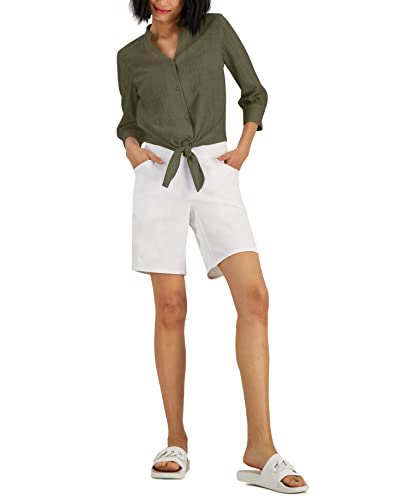 INC International Concepts Womens Tie Hem Button Down Top