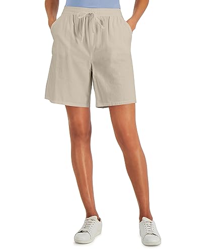 Karen Scott Gemma Cotton Drawstring Bermuda Shorts
