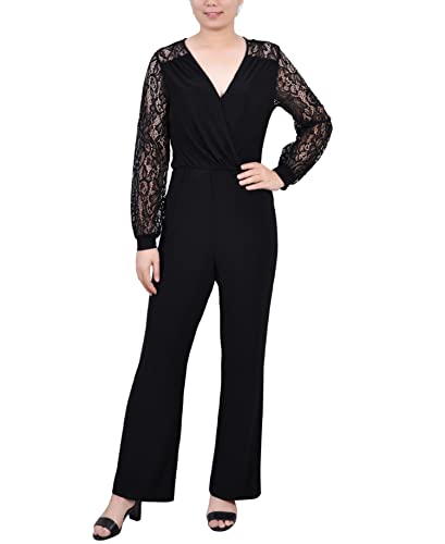 Petite Jumpsuit with Lace Sleeve