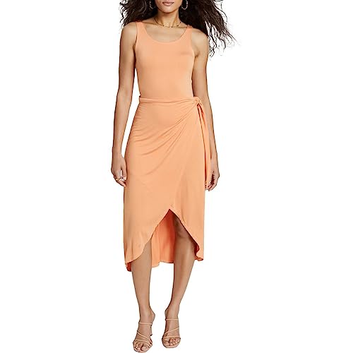 Women's Knit Side-Tie Tulip Midi Dress