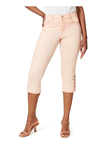 High Rise Exposed Button Capri Jeans