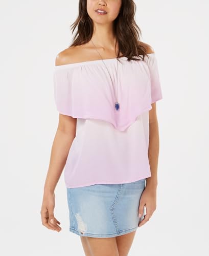 Juniors' Off-The-Shoulder Flounce Top