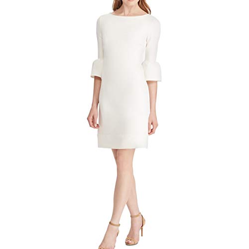 Bell-Sleeve Crepe Dress