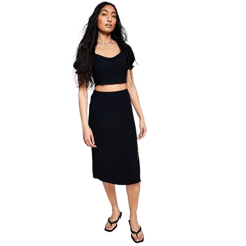 Now This Womens Side Slit Midi Skirt