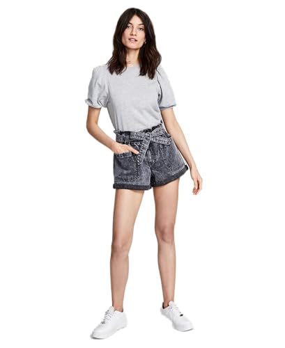 Now This Womens Paperbag Waist Denim Shorts