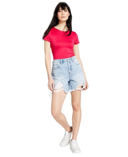 Now This Womens Cotton Denim Boyfriend Shorts