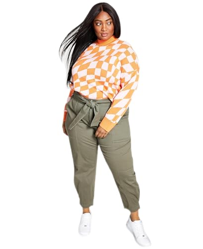 Bar III Plus Size Jacquard Cropped Sweater