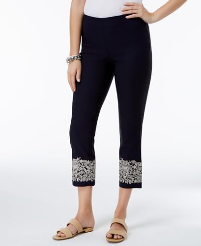 Charter Club Tummy Control Embroidered Capri Pants