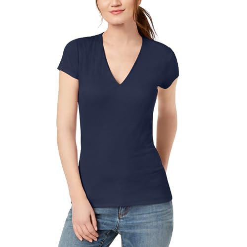 International Concepts Womens Ribbed V Neck Top