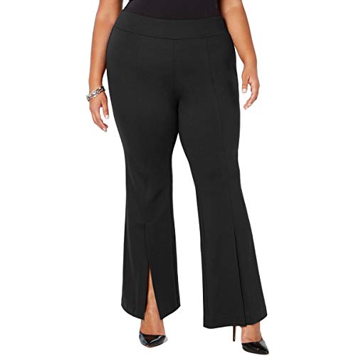 I.N.C. Plus & Petite Plus Size Pont&eacute;-Knit Slit-Front Pants