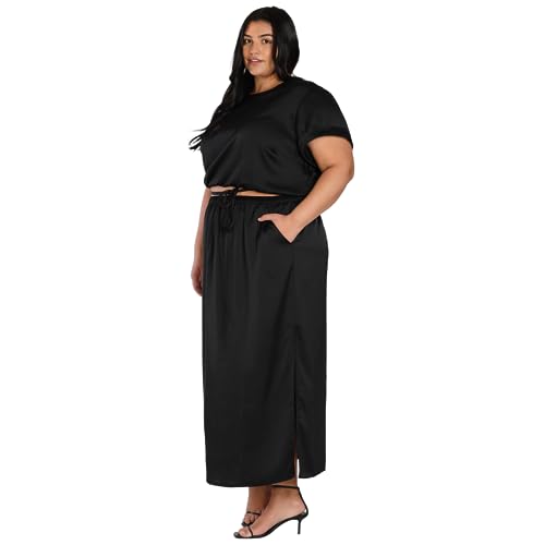 Nicole Williams English Plus Size Satin Crop Top
