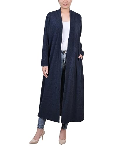 NY Collection Petite Long Sleeve Heavy Ponte Duster Sweater