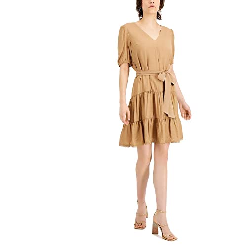 INC International Concepts Tiered V Neck A Line Dress