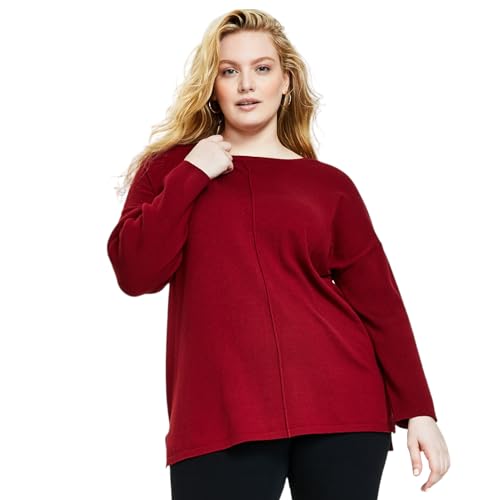 Plus Size Front-Seam Tunic Sweater