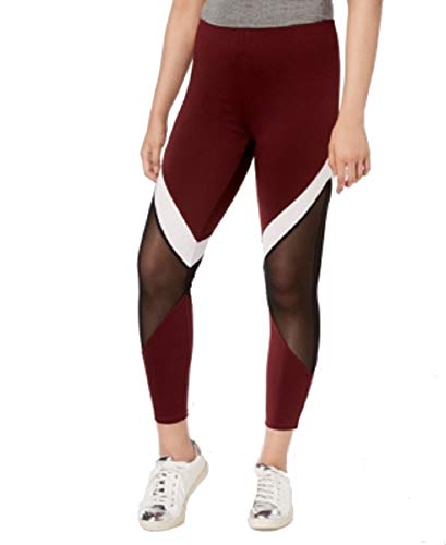 Juniors' Contrast Stripe & Mesh Leggings