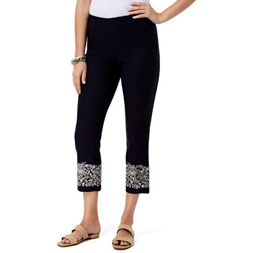 Charter Club Tummy Control Embroidered Capri Pants