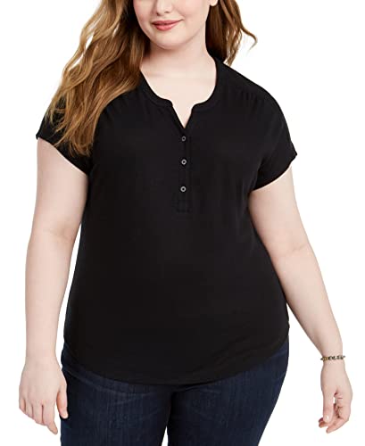 Style & Co Plus Size Split Neck Top