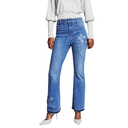 INC International Concepts Misa Hylton Embroidered Flare Leg Jeans