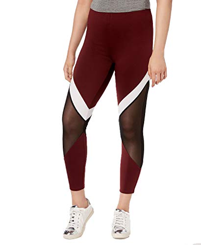 Juniors' Contrast Stripe & Mesh Leggings