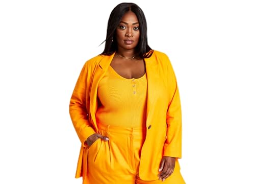 Now This Trendy Plus Size Oversized Linen Blend Blazer
