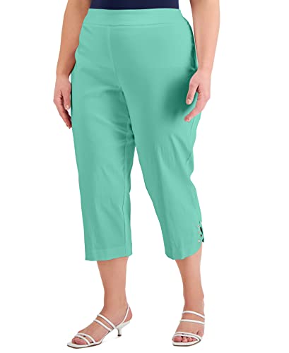 JM Collection Plus Size Lattice Hem Capri Pants