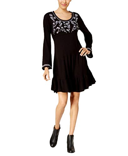 Style & Co Embroidered Sweater Dress