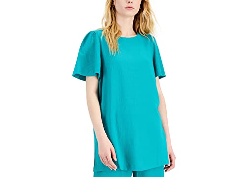 Alfani Short Sleeve Crinkle Top