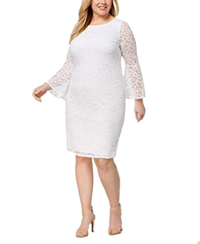 Alfani Plus Size Lace Bell Sleeve Sheath Dress
