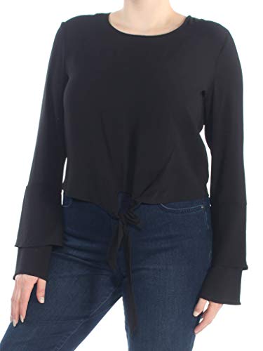 Juniors' Bell-Sleeve Tie-Front Top