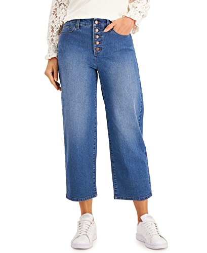Charter Club Wide Leg Button Fly Jeans