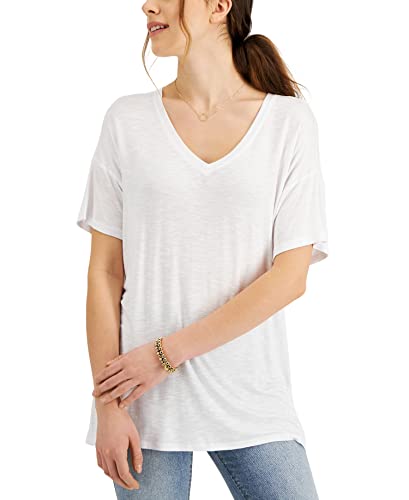 Style & Co Drapey V Neck Short Sleeve T-Shirt