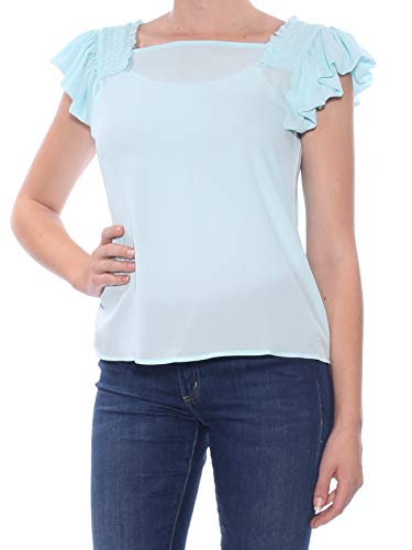 Maison Jules Smocked Flutter Sleeve Top