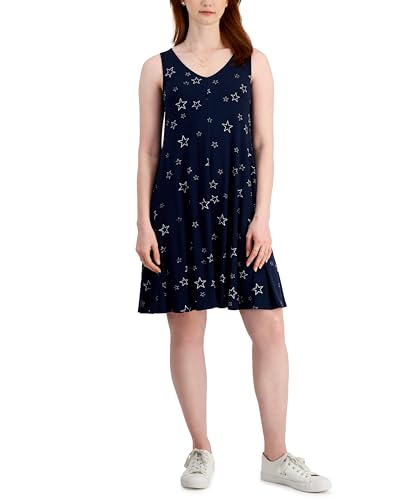 Style & Co Womens Printed Strappy Back Flip Flop Dress