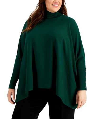 Plus Size Turtleneck Poncho Sweater