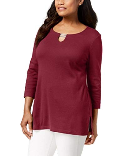 Karen Scott Split Neck Tunic Top