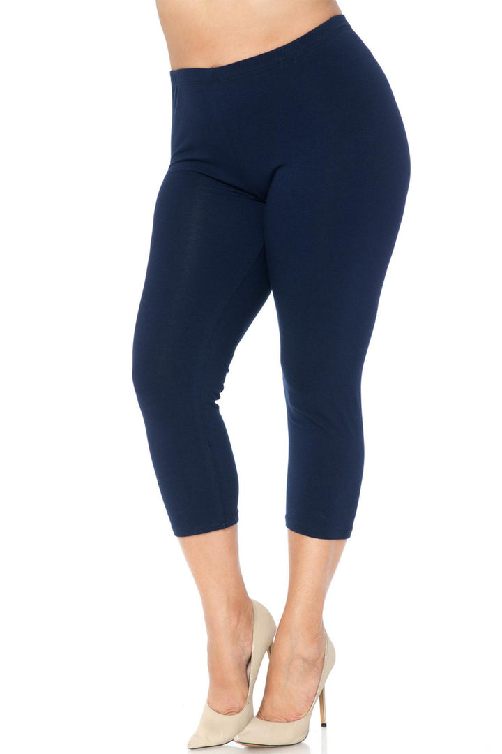 USA Cotton Capri Length Plus Size Leggings