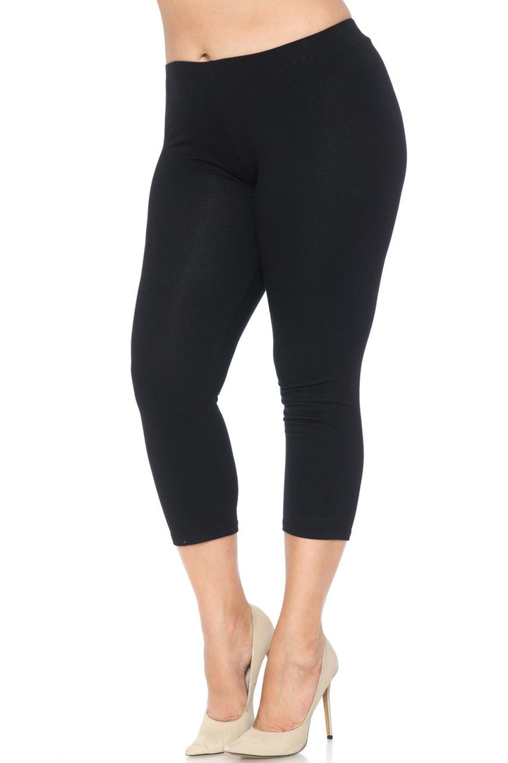 USA Cotton Capri Length Plus Size Leggings