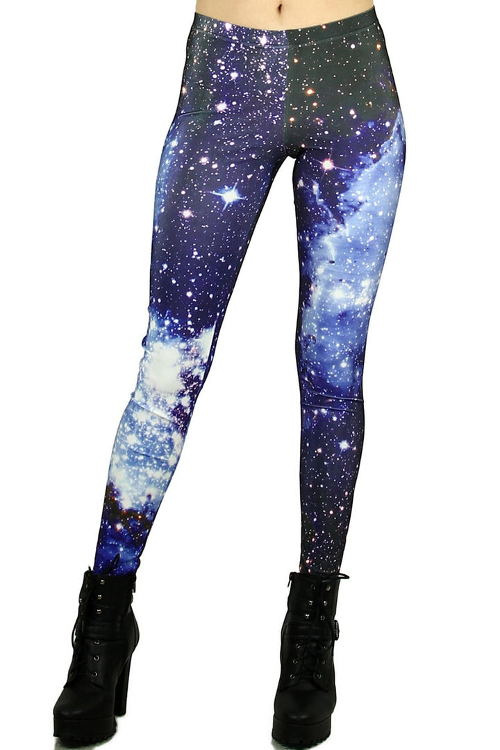 Premium Graphic Blue Galaxy Leggings X-Large