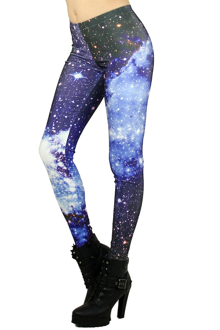 Premium Graphic Blue Galaxy Leggings X-Large