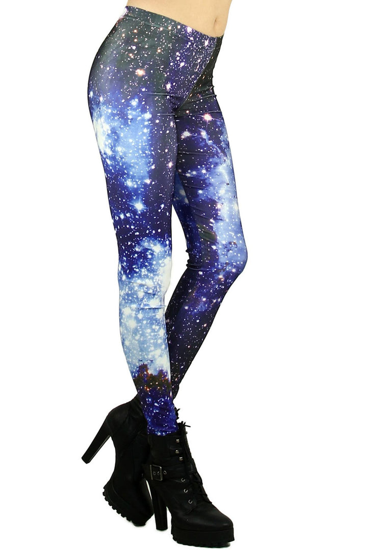 Premium Graphic Blue Galaxy Leggings X-Large