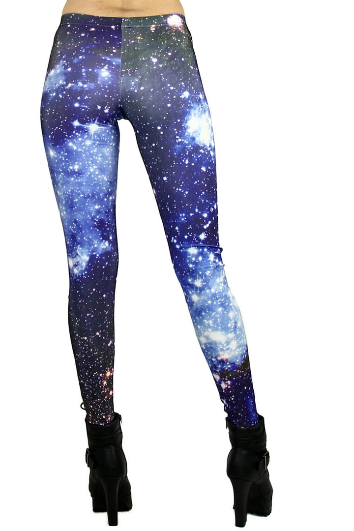 Premium Graphic Blue Galaxy Leggings X-Large