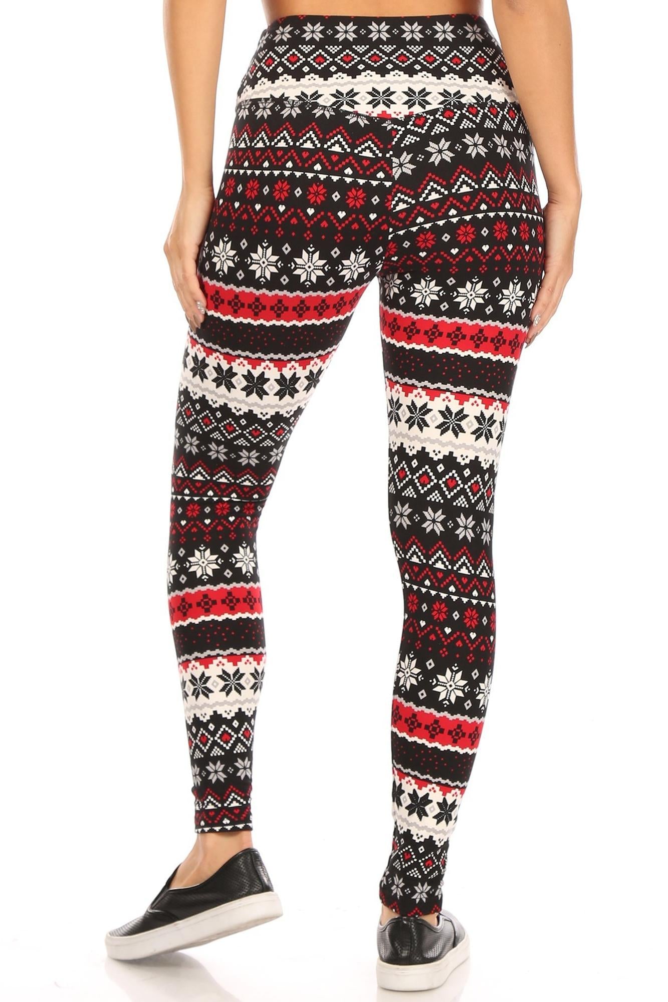 Soft Fleece Snowflake Blizzard Holiday Leggings