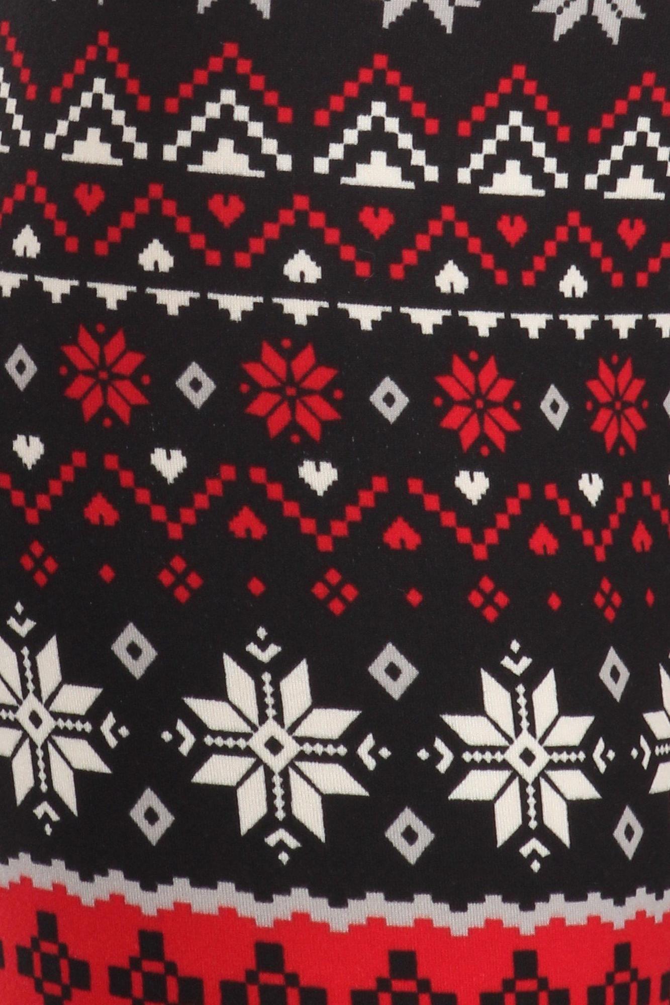 Soft Fleece Snowflake Blizzard Holiday Leggings