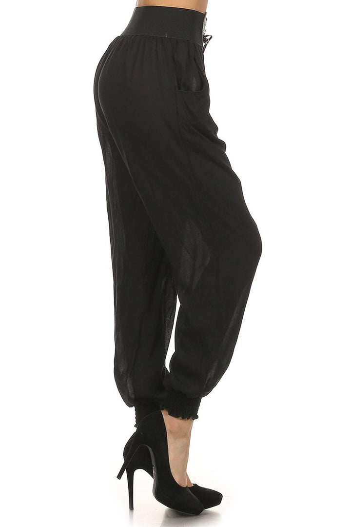 Easy Casual Belted Harem Loose Fit Leggings