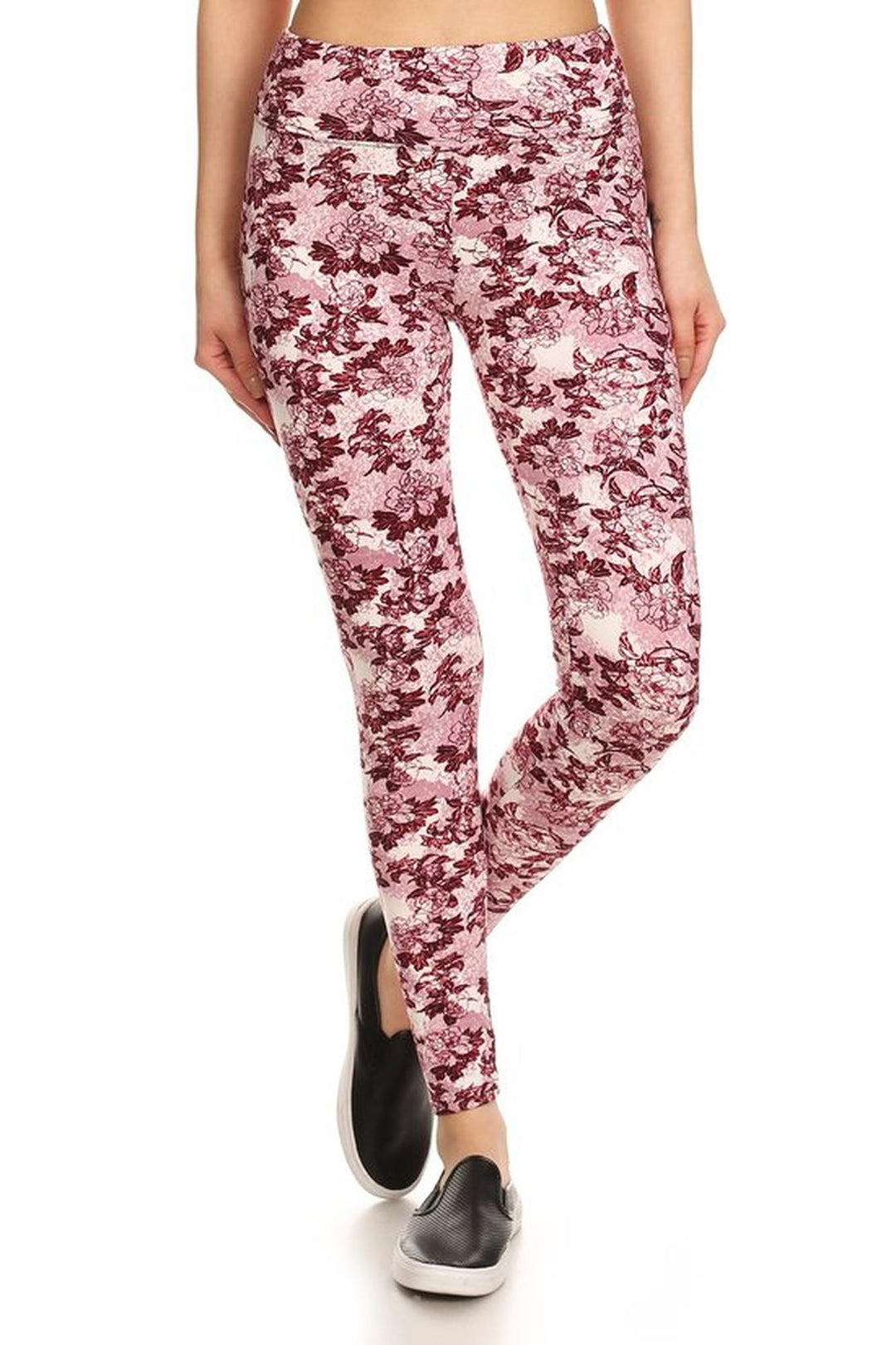 Premium Brushed High Waisted Rosetta Rose Sport Leggings