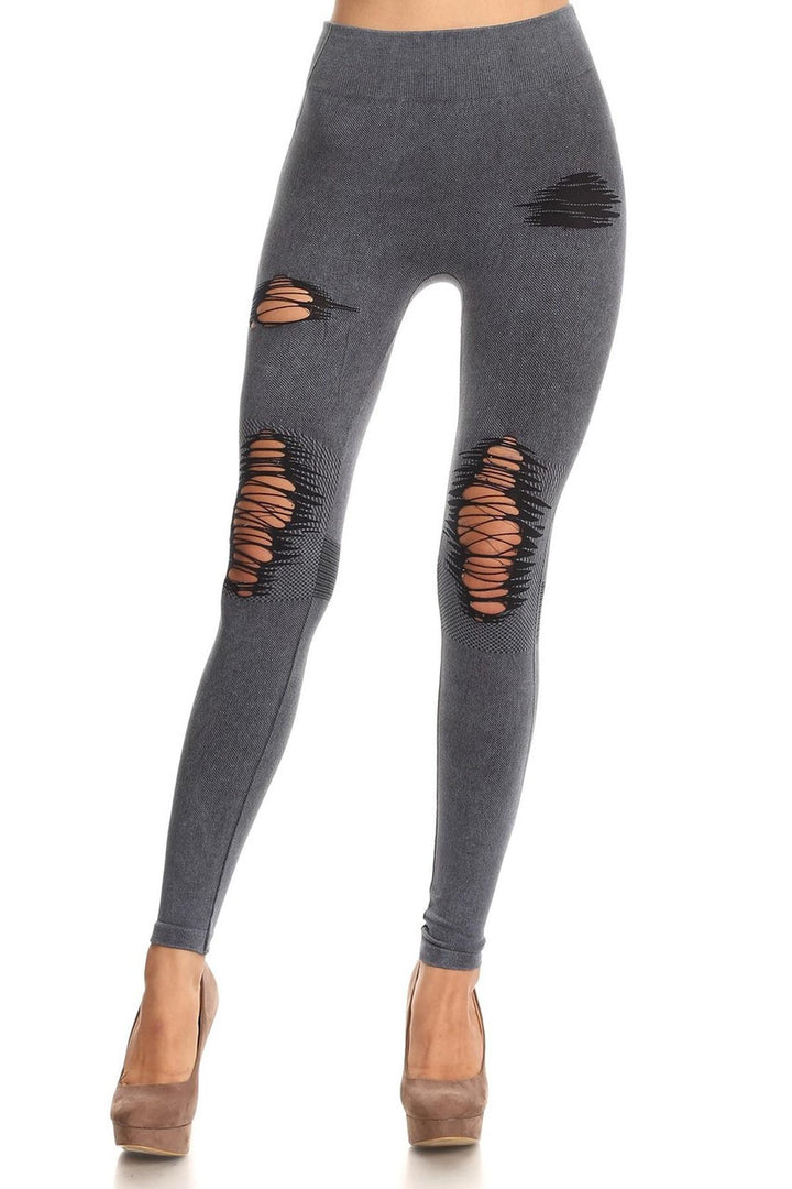 Vintage High Waisted Shredded Cotton Leggings