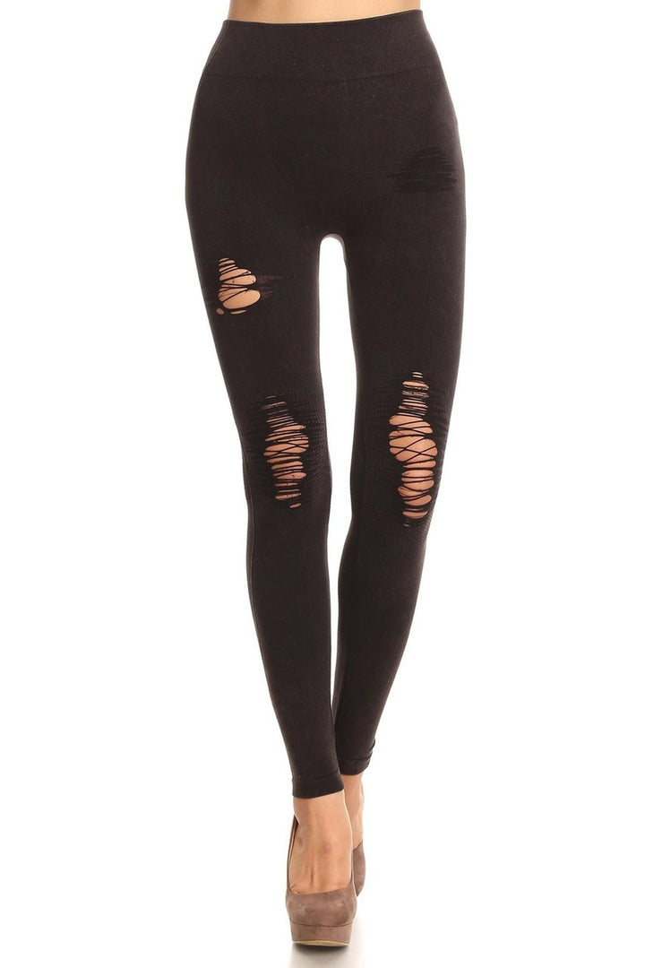 Vintage High Waisted Shredded Cotton Leggings