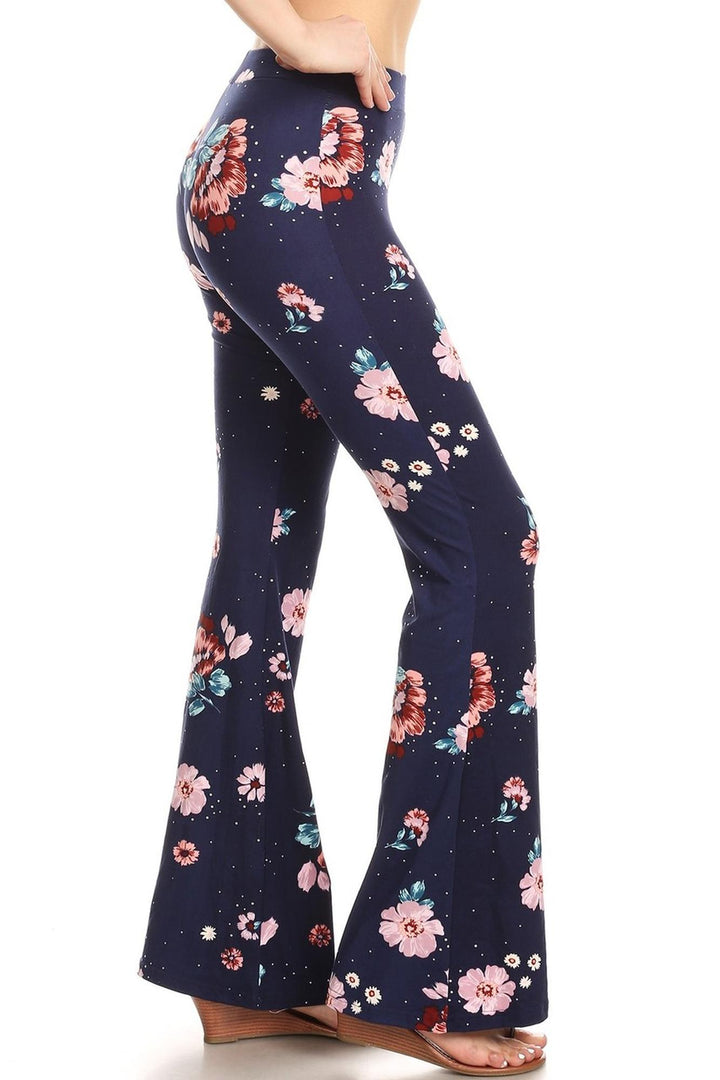 Buttery Soft Floral Escapade Bell Bottom Leggings