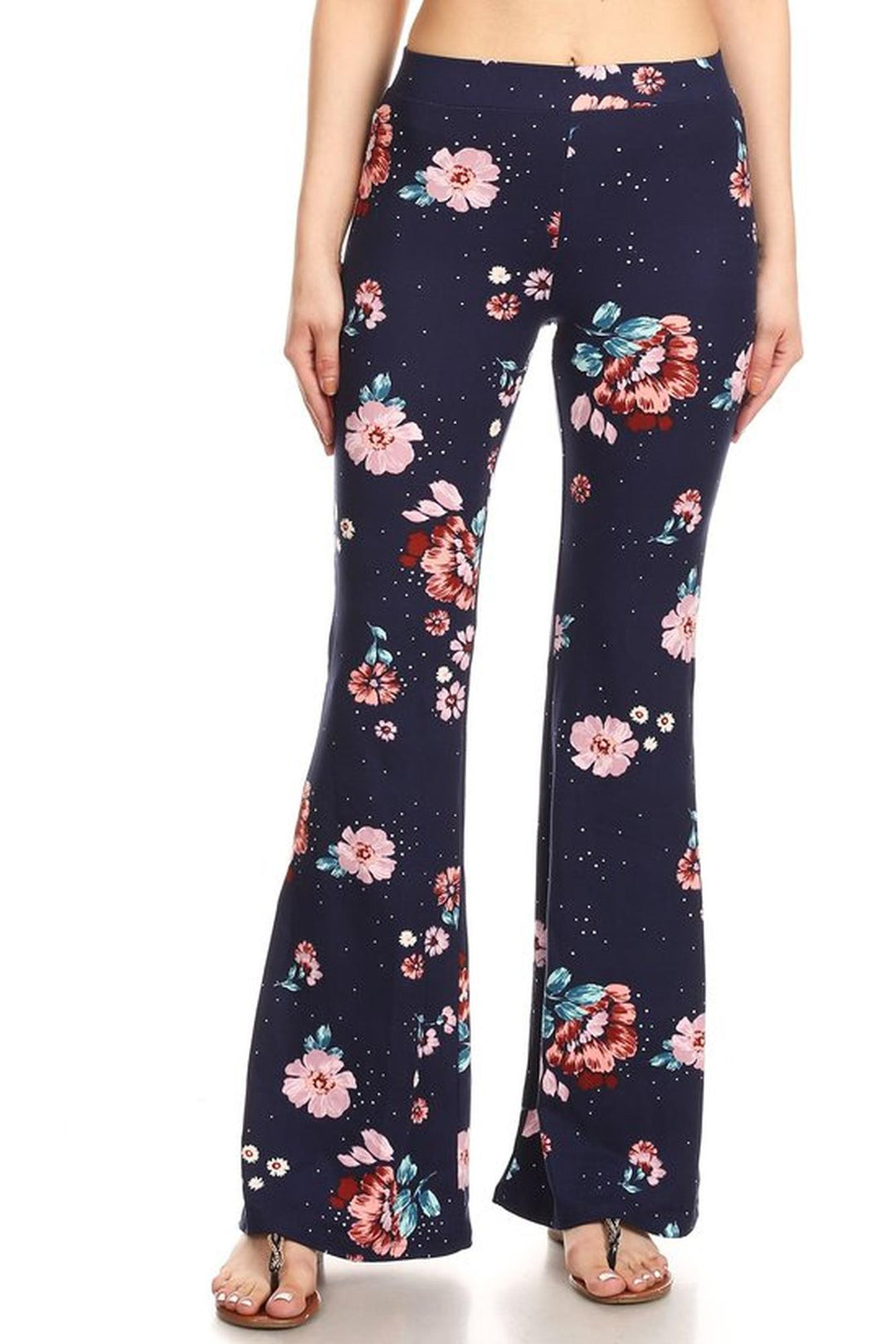 Buttery Soft Floral Escapade Bell Bottom Leggings