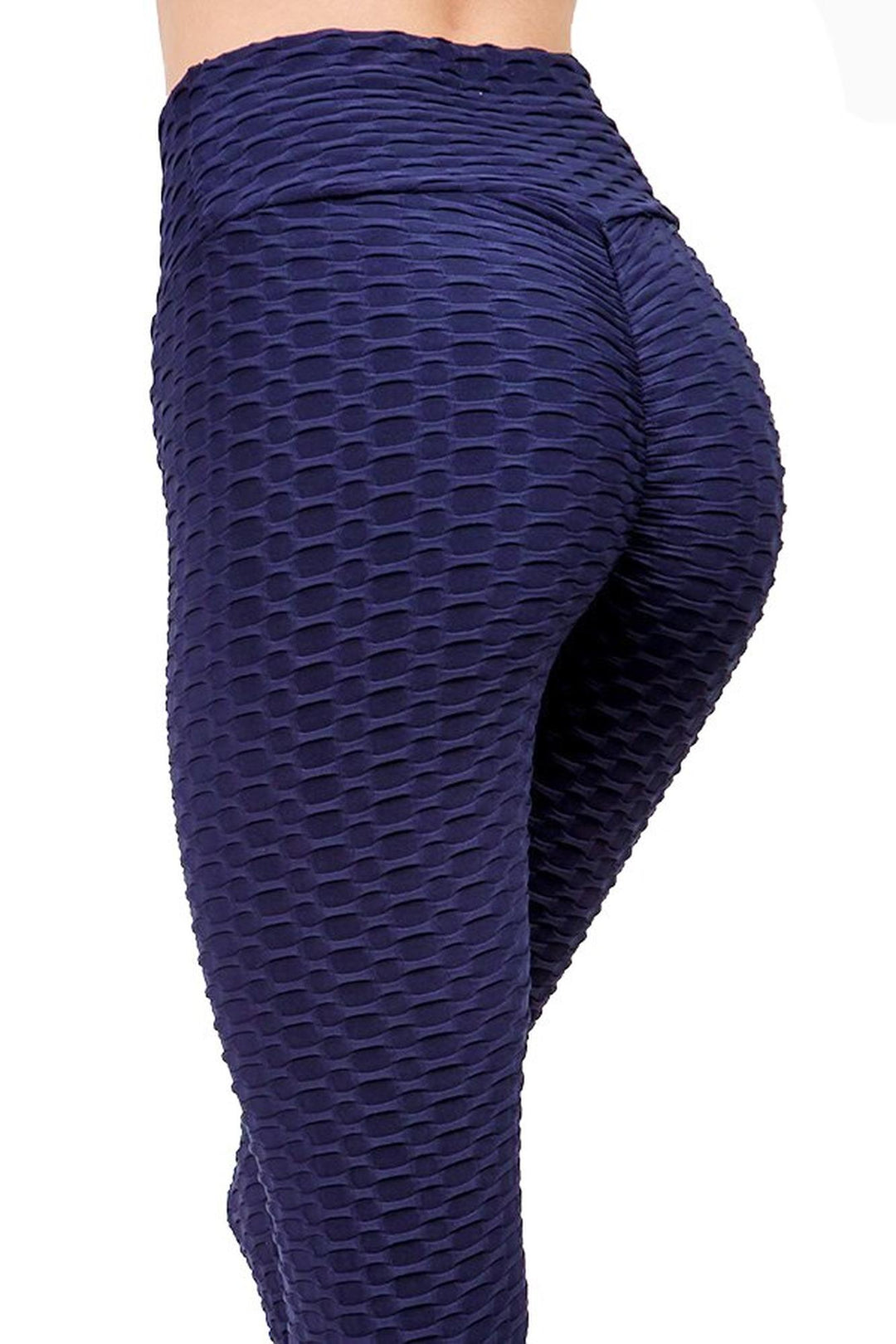 Scrunch Butt Textured High Waisted Plus Size Capris